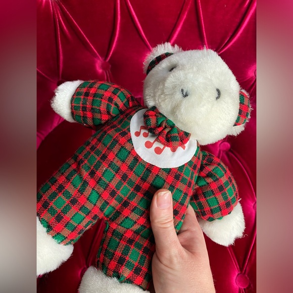 Vintage Christmas bear plush - Picture 3 of 6